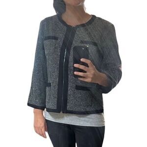 LIZ CLAIBORNE blazer top jacket with zipper and pockets size PL petite women’s